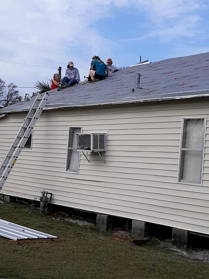 Working on the roof