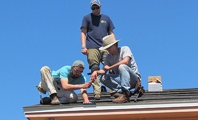 working on the roof